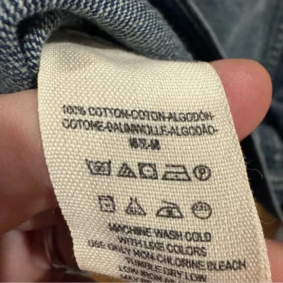 Free People Denim Knit Sleeve Hooded Jacket Boho Hybrid Size M - Picture 6 of 6